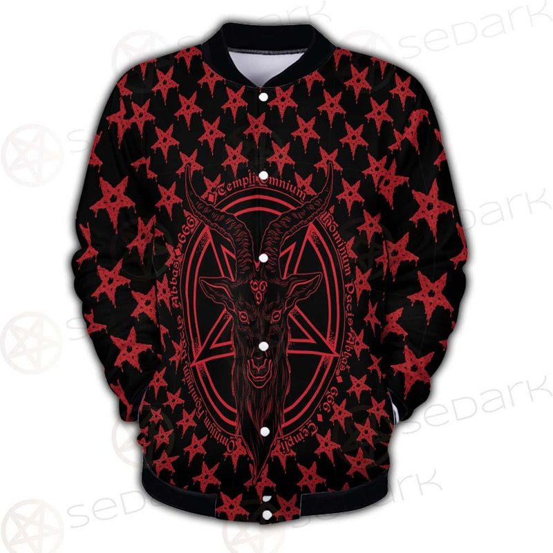 Baphomet Demon Goat Head SED-0356 Button Jacket