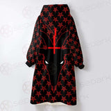 Baphomet Goat Headed Demon With The Red SED-0358 Oversized Sherpa Blanket Hoodie