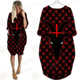 Baphomet Goat Headed Demon With The Red SED-0358 Batwing Pocket Dress