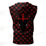 Baphomet Goat Headed Demon With The Red SED-0358 Zip Sleeveless Hoodie