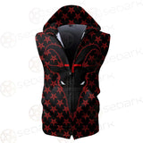 Baphomet Goat Headed Demon With The Red SED-0358 Zip Sleeveless Hoodie