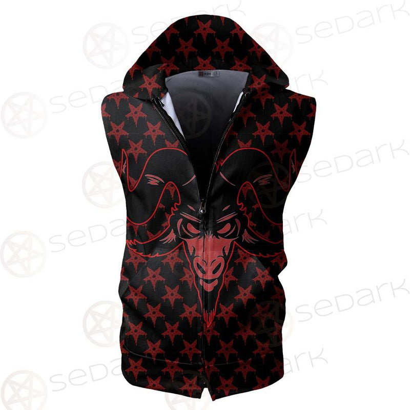 Baphomet Goat Headed Demon SED-0359 Zip Sleeveless Hoodie