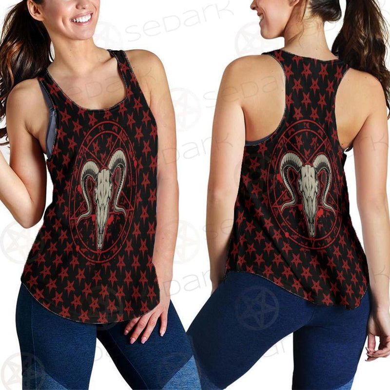Monochrome Emblems With Goat Skull SED-0360 Women Tank Top