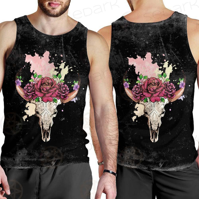 Satan Head Flowers SED-0374 Men Tank-tops