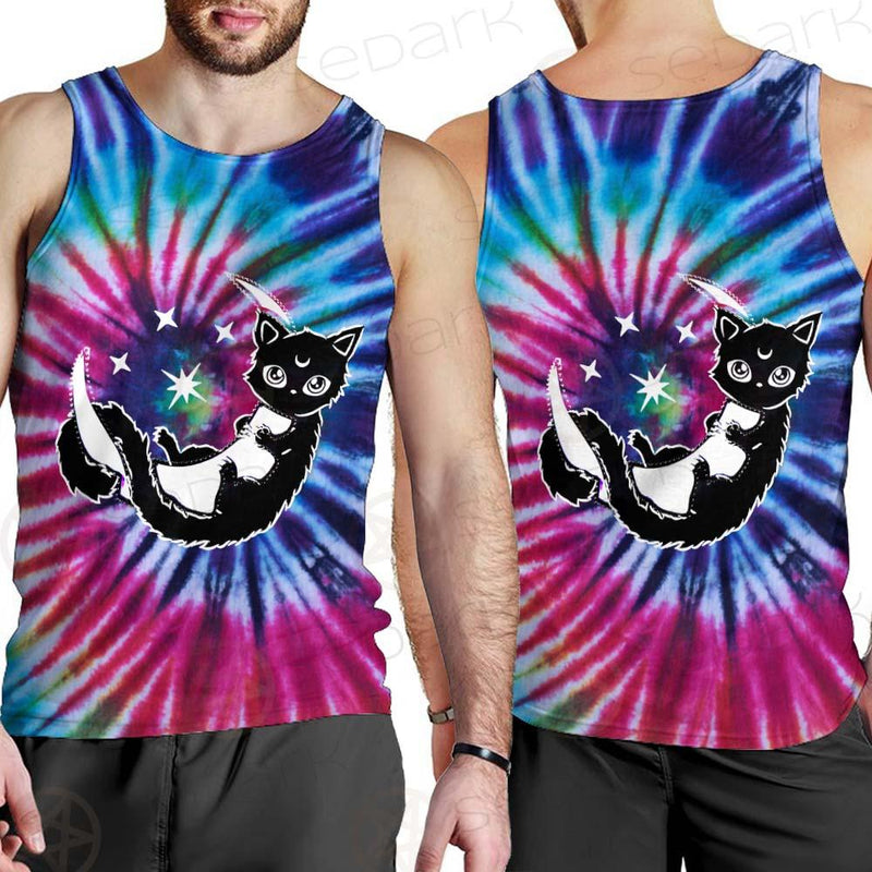Gothic Cat Background Spill Color SED-0377 Men Tank-tops
