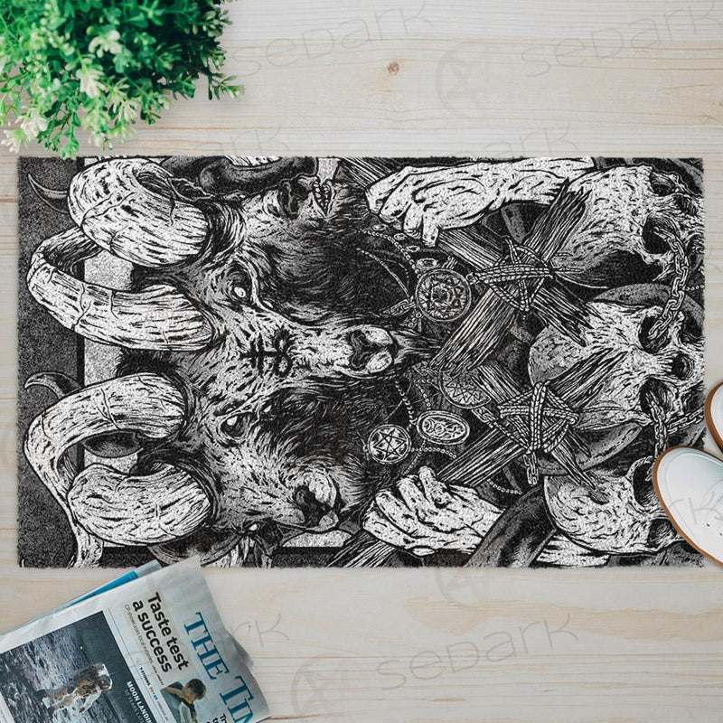 Symbol Satan 3 Heads SED-0397 Door Mat