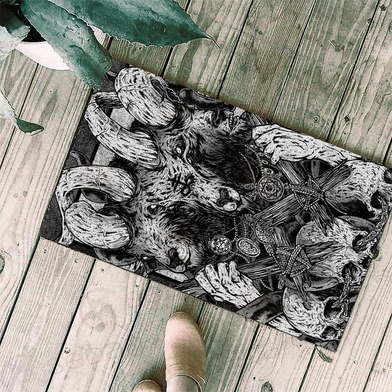 Symbol Satan 3 Heads SED-0397 Door Mat