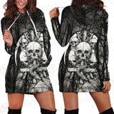 Satan Forest Black White SED-0398 Hoodie Dress