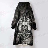 Satan Forest Black White SED-0398 Oversized Sherpa Blanket Hoodie