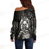 Satan Forest Black White SED-0398 Off Shoulder Sweaters
