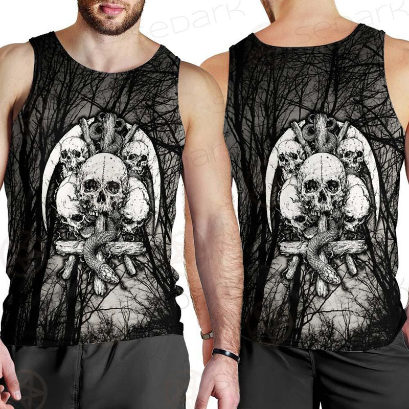Satan Forest Black White SED-0398 Men Tank-tops