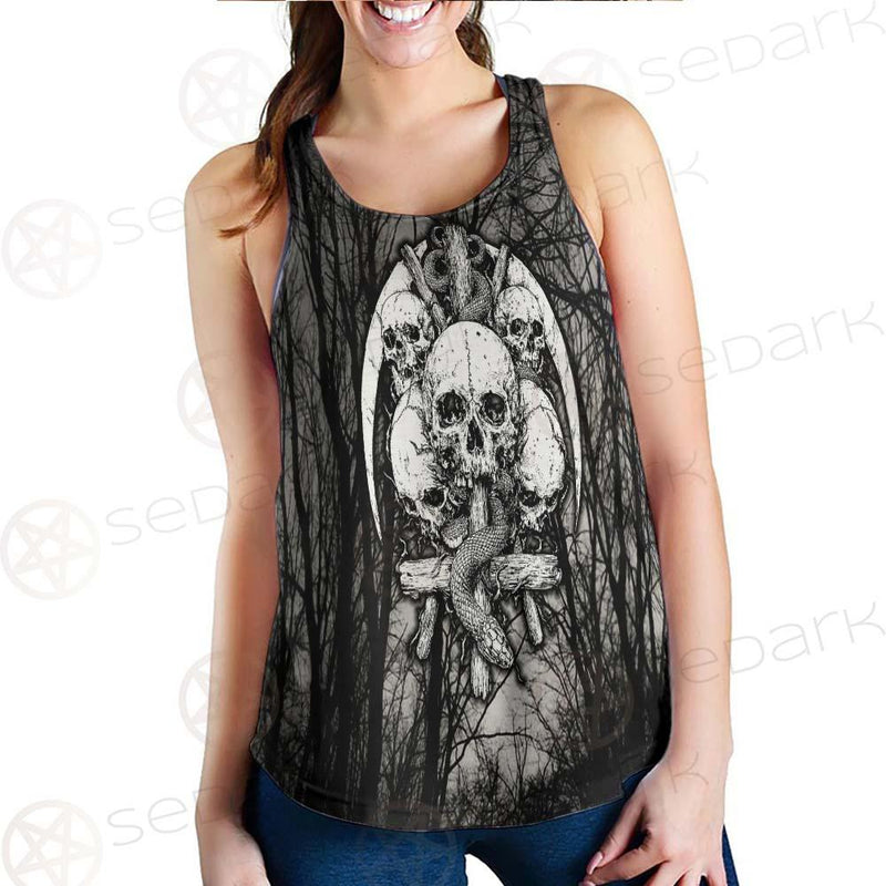 Satan Forest Black White SED-0398 Women Tank Top