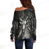 Satan Forest Black White SED-0400 Off Shoulder Sweaters