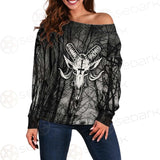 Satan Forest Black White SED-0400 Off Shoulder Sweaters