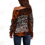 Hail Satan Halloween SED-0401 Off Shoulder Sweaters