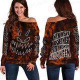 Hail Satan Halloween SED-0401 Off Shoulder Sweaters