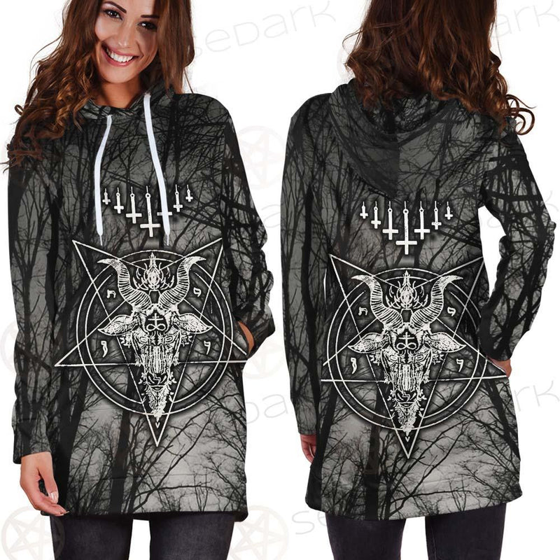 Satan Forest Inverted Cross SED-0402 Hoodie Dress