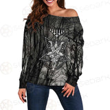 Satan Forest Inverted Cross SED-0402 Off Shoulder Sweaters