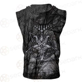 Satan Forest Inverted Cross SED-0402 Zip Sleeveless Hoodie