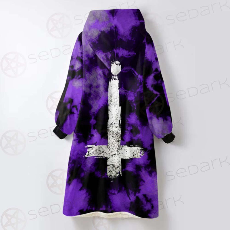 Satan Inverted Cross SED-0403 Oversized Sherpa Blanket Hoodie