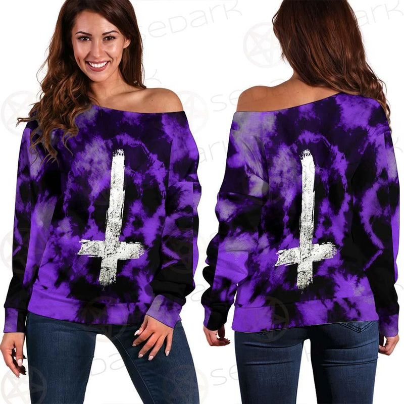 Satan Inverted Cross SED-0403 Off Shoulder Sweaters
