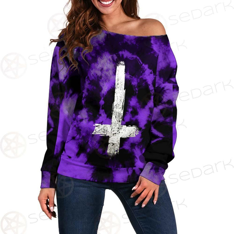 Satan Inverted Cross SED-0403 Off Shoulder Sweaters
