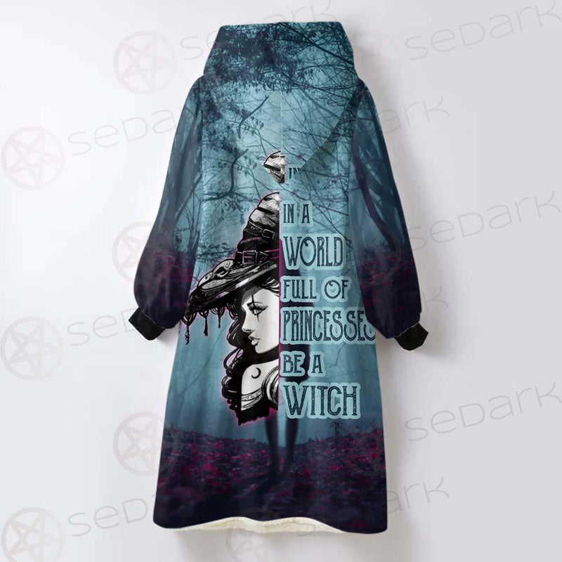 Gothic Dark Forest Be A Witch SED-0405 Oversized Sherpa Blanket Hoodie