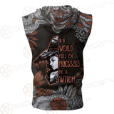 Gothic Skull Be A Witch SED-0406 Zip Sleeveless Hoodie