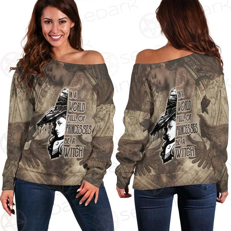 Gothic Yellow Be A Witch SED-0407 Off Shoulder Sweaters