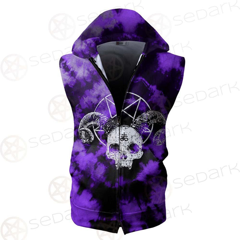 Satan Skull SED-0408 Zip Sleeveless Hoodie