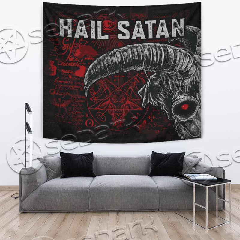 Hail Satan Baphomet Goat Head Occult SED-0729 Tapestry