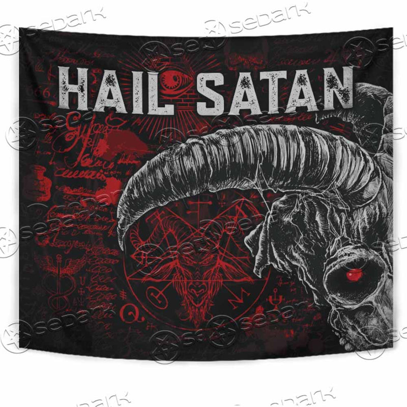 Hail Satan Baphomet Goat Head Occult SED-0729 Tapestry