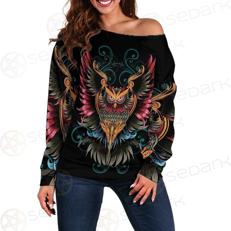 Satan Devil Birds SED-0419 Off Shoulder Sweaters