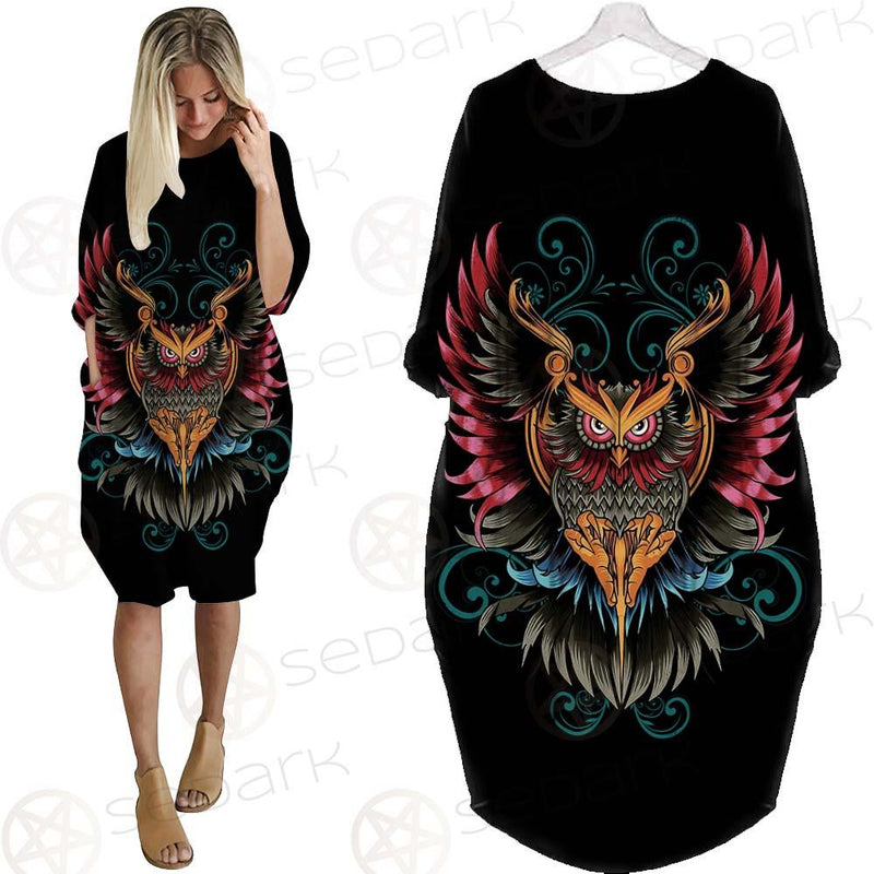 Satan Devil Birds SED-0419 Batwing Pocket Dress