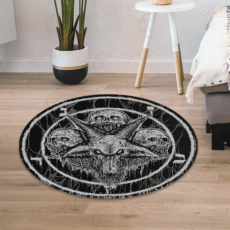 Baphomet Skull SED-0420 Round Carpet