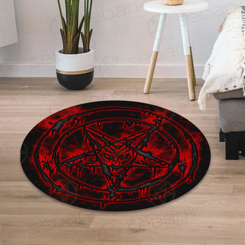 Red Baphomet SED-0421 Round Carpet
