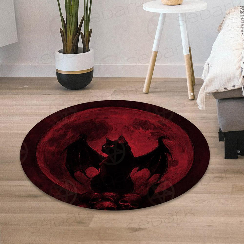 Red Moon Cat SED-0424 Round Carpet