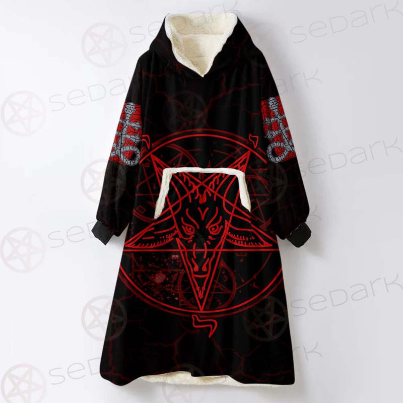 Satan Symbol SED-0426 Oversized Sherpa Blanket Hoodie