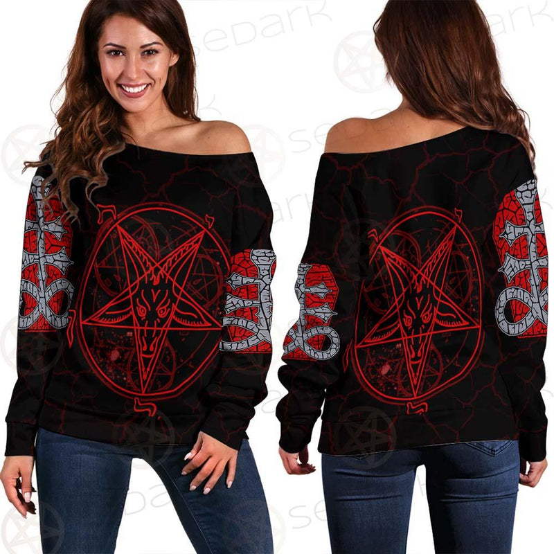 Satan Symbol SED-0426 Off Shoulder Sweaters