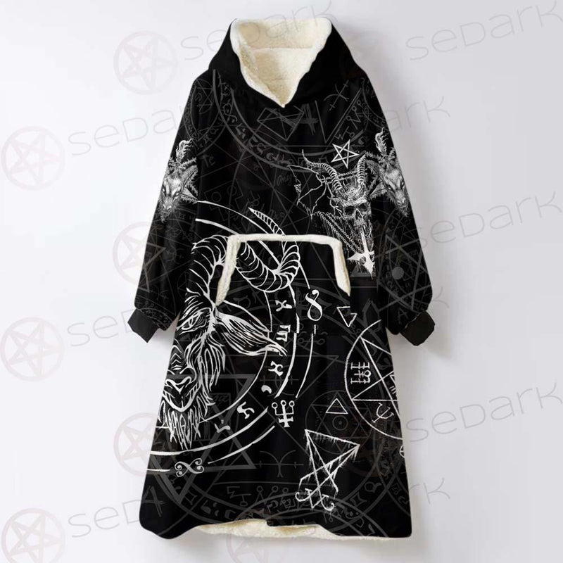 Satan Sigil SED-0427 Oversized Sherpa Blanket Hoodie