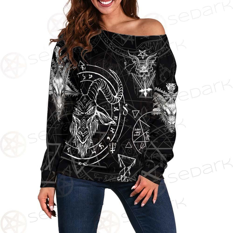 Satan Sigil SED-0427 Off Shoulder Sweaters
