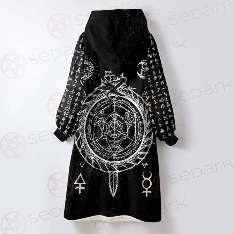 Alchemy Symbols SED-0431 Oversized Sherpa Blanket Hoodie