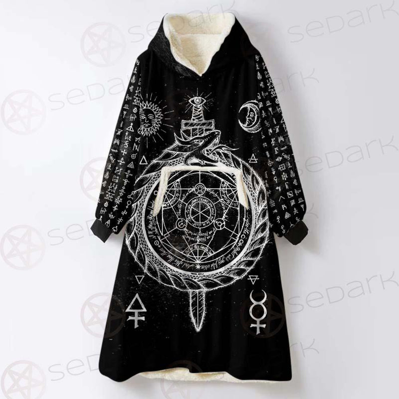 Alchemy Symbols SED-0431 Oversized Sherpa Blanket Hoodie