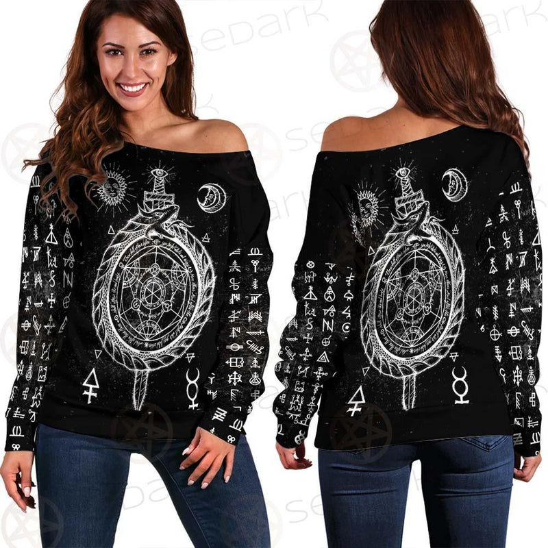 Alchemy Symbols SED-0431 Off Shoulder Sweaters