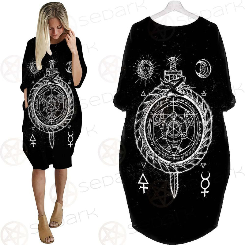 Alchemy Symbols SED-0431 Batwing Pocket Dress