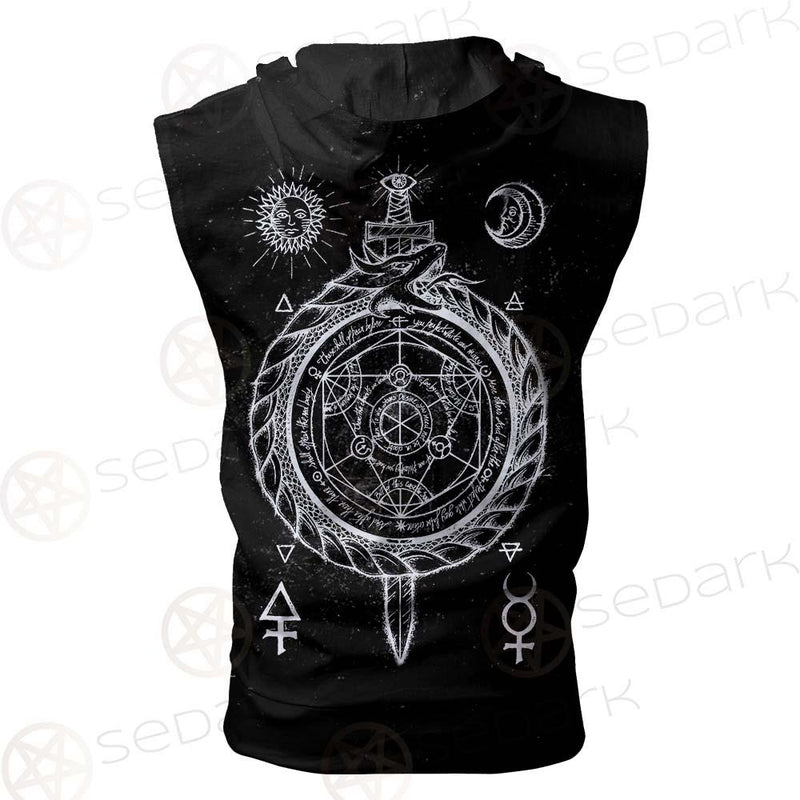 Alchemy Symbols SED-0431 Zip Sleeveless Hoodie