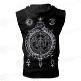 Alchemy Symbols SED-0431 Zip Sleeveless Hoodie