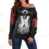 Satanic Inverted Cross 666 SED-0434 Off Shoulder Sweaters
