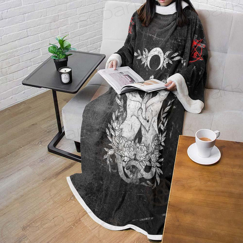 Satanic Inverted Cross 666 SED-0434 Sleeved Blanket