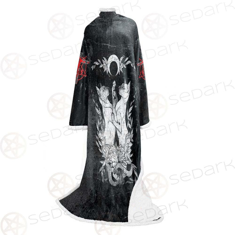 Satanic Inverted Cross 666 SED-0434 Sleeved Blanket
